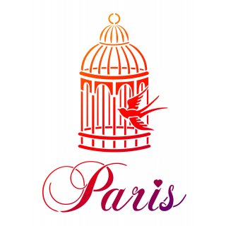 Schablone Vogelkäfig Paris DIN A5