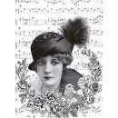 Reispapier Cadence Vintage Dame Vogel DIN A3